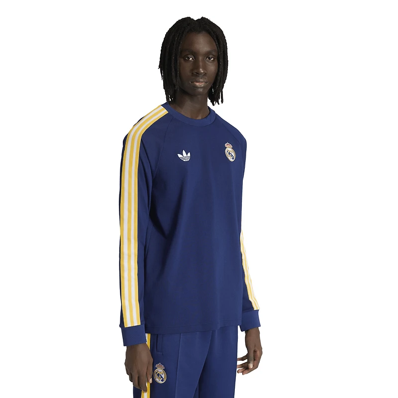 T-shirt à manches longues adidas Originals bleu marine Real Madrid Culturewear pour homme