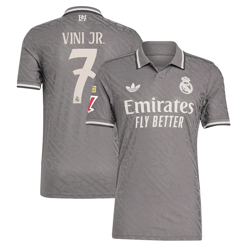 Maillot de joueur authentique adidas Originals Vini Jr. Anthracite Real Madrid 2024/25 pour homme