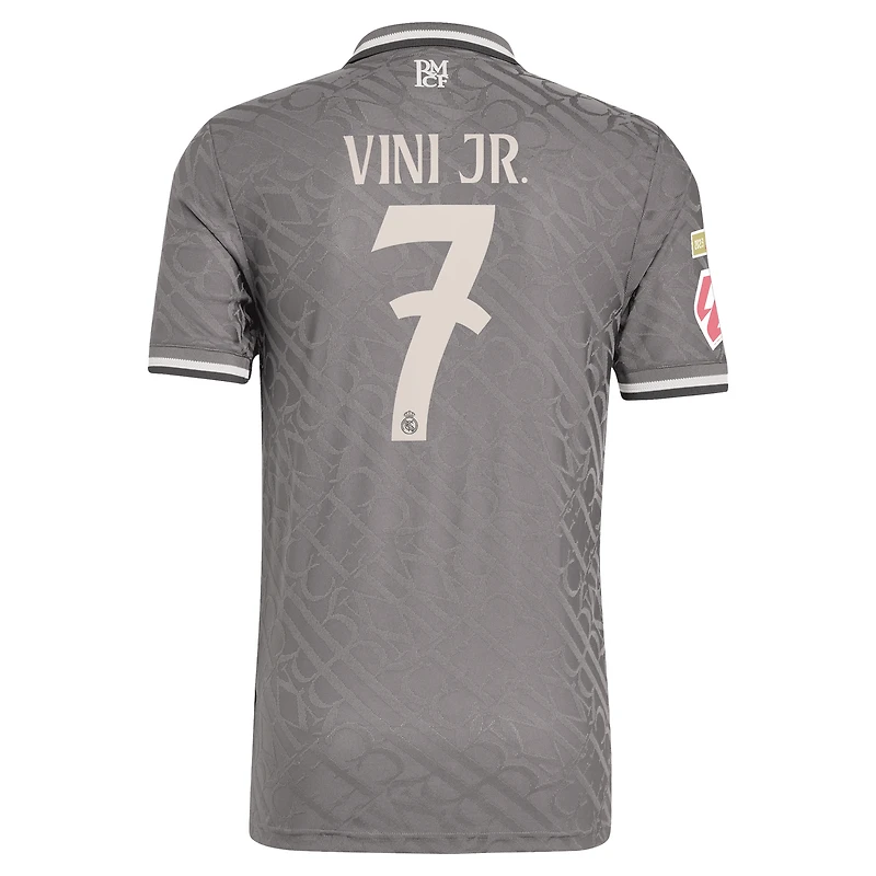Men's adidas Originals Vini Jr. Charcoal Real Madrid 2024/25 Third Authentic Player Jersey