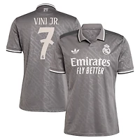 Maillot de joueur réplique adidas Originals Vini Jr. Anthracite Real Madrid 2024/25 pour homme