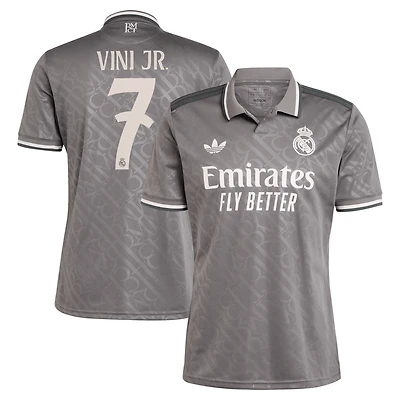 Maillot de joueur réplique adidas Originals Vini Jr. Anthracite Real Madrid 2024/25 pour homme