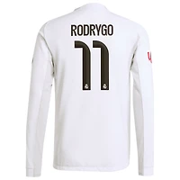 Maillot manches longues authentique adidas Rodrygo blanc Real Madrid 2025/26 Domicile pour homme