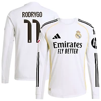 Maillot manches longues authentique adidas Rodrygo blanc Real Madrid 2025/26 Domicile pour homme