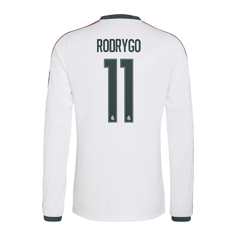 Men's adidas Rodrygo White Real Madrid 2026/27 Home Replica Long Sleeve Jersey