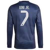 Men's adidas Vini Jr. Blue Real Madrid 2025/26 Home Long Sleeve Replica Player Jersey