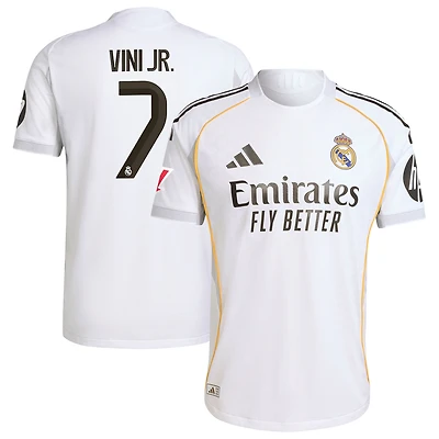 Men's adidas Vini Jr. White Real Madrid 2025/26 Home Authentic Jersey