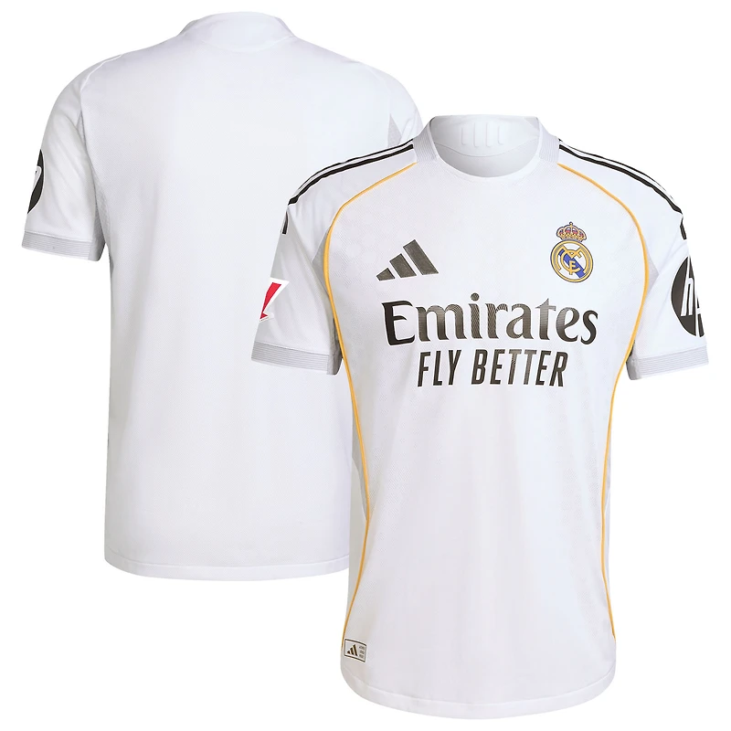 Maillot adidas blanc authentique domicile Real Madrid 2025/26 pour homme