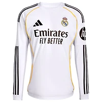 Men's adidas White Real Madrid 2025/26 Home Replica Long Sleeve Jersey