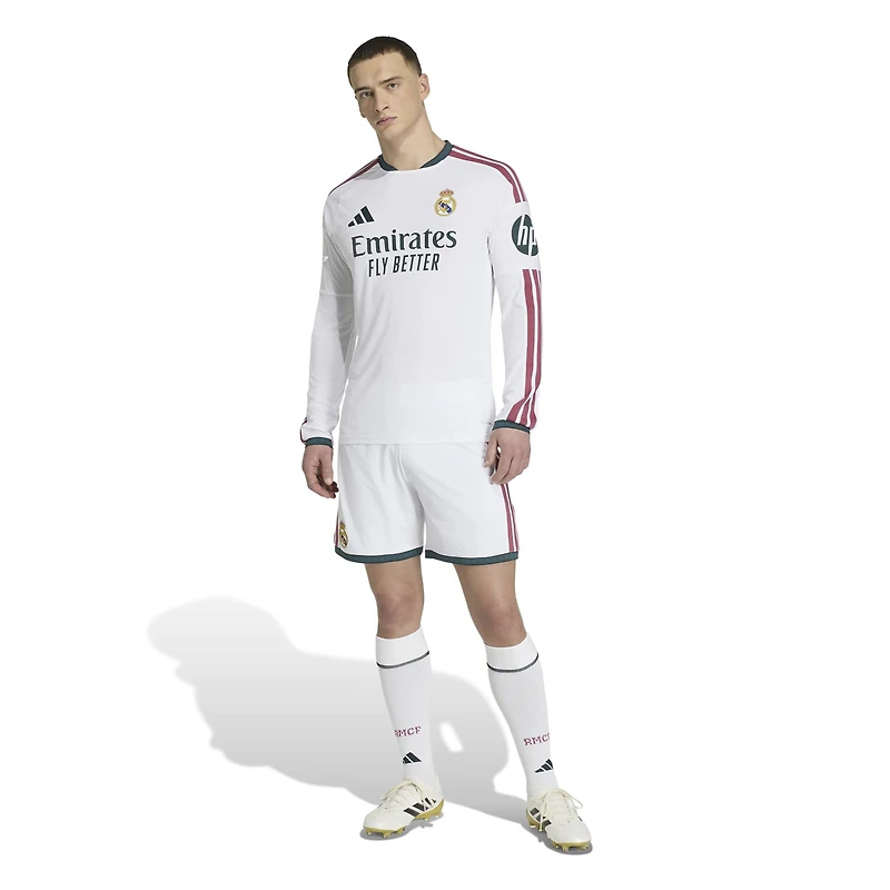 Men's adidas White Real Madrid 2026/27 Home On-Field Authentic Patch Long Sleeve Jersey