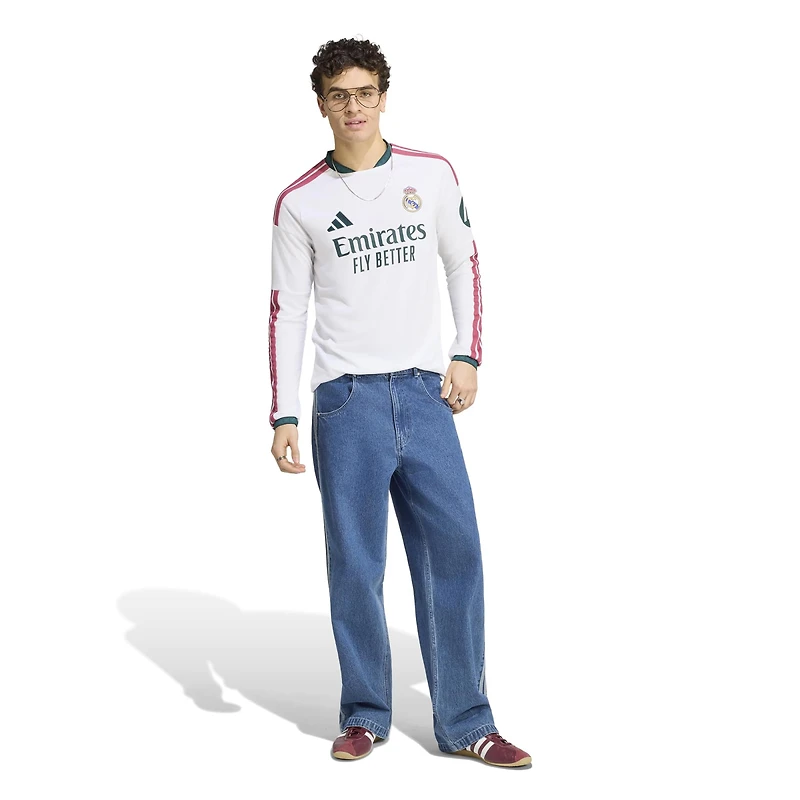 Men's adidas  White Real Madrid 2026/27 Home Replica Long Sleeve Jersey