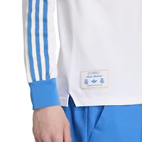 Polo à manches longues adidas blanc Real Madrid Terrace Icons pour homme