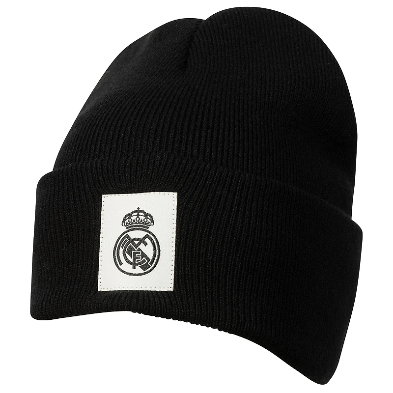Bonnet en tricot à revers noir Real Madrid Mountain pour homme