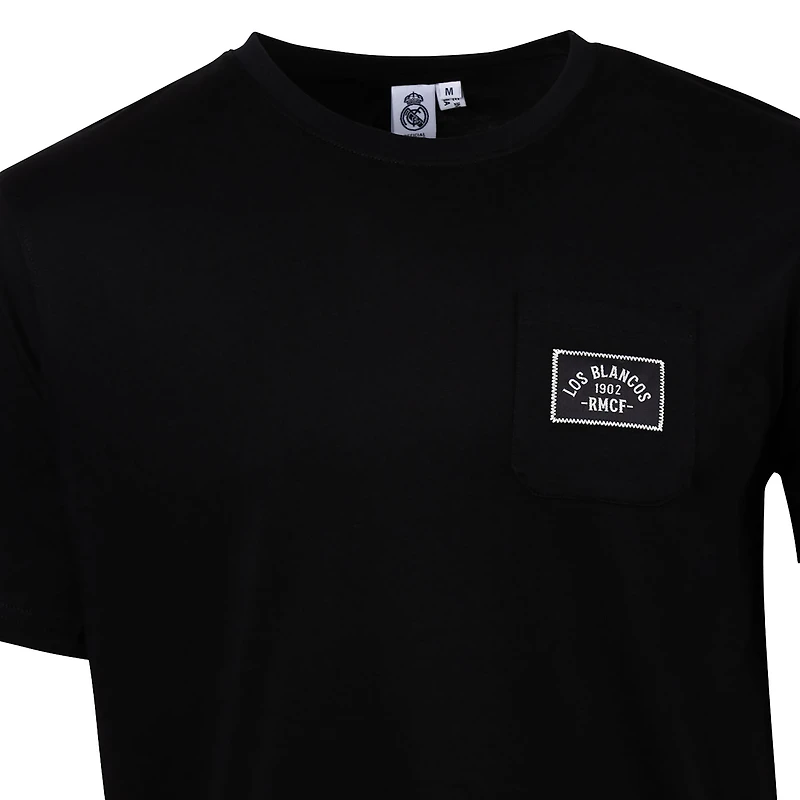 Men's Sport Design Sweden  Black Real Madrid Relaxed Post Match Pocket T-Shirt