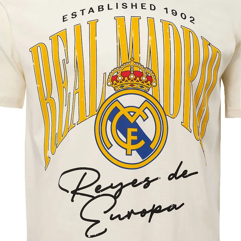 T-shirt graphique pour homme, motif Suède, crème, héros local du Real Madrid