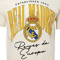 T-shirt graphique pour homme, motif Suède, crème, héros local du Real Madrid