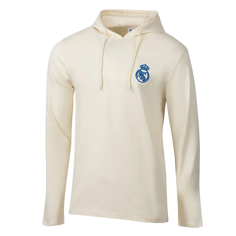 T-shirt à capuche manches longues pour homme, motif Suède, crème, décontracté, hors-jeu, Real Madrid