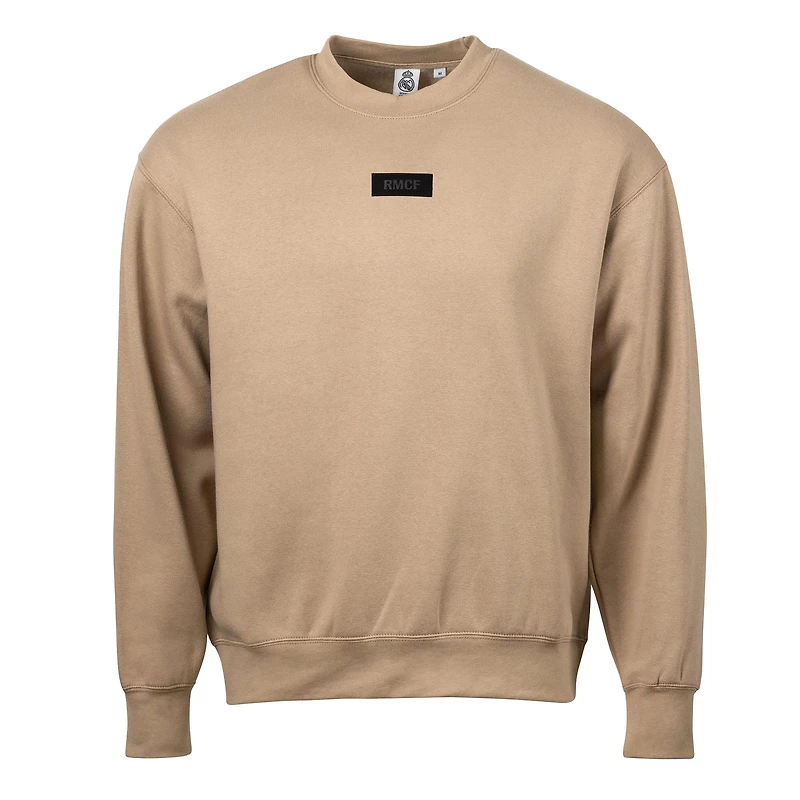 Men's Sport Design Sweden  Khaki Real Madrid Community Casual Relaxed Pullover Sweatshirt