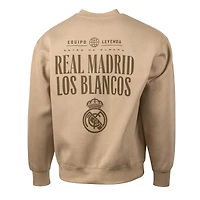 Men's Sport Design Sweden  Khaki Real Madrid Community Casual Relaxed Pullover Sweatshirt