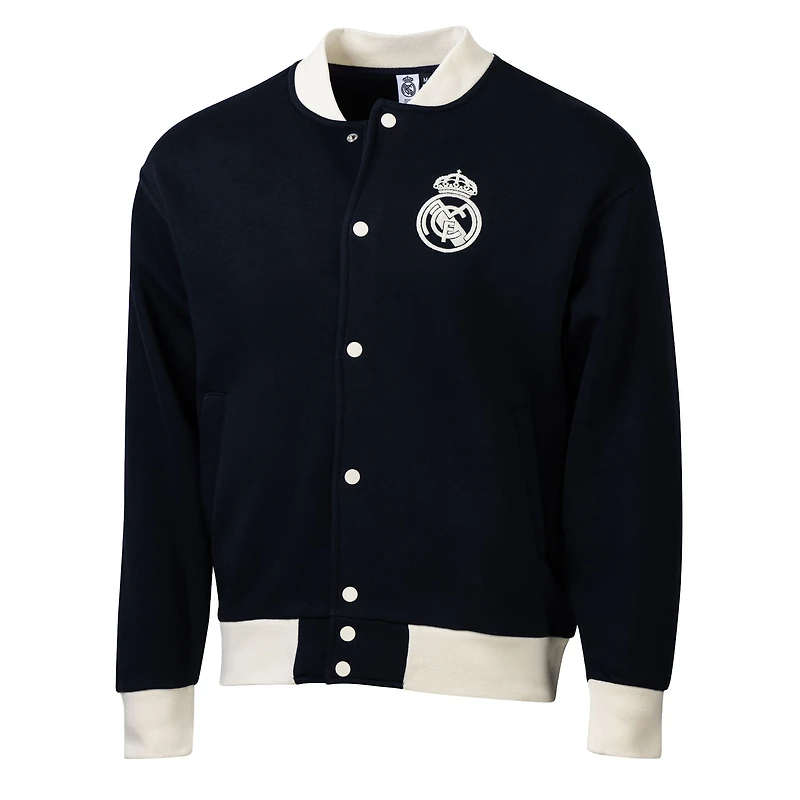 Men's Sport Design Sweden Navy Real Madrid Free Kick Fleece Varsity Sweater