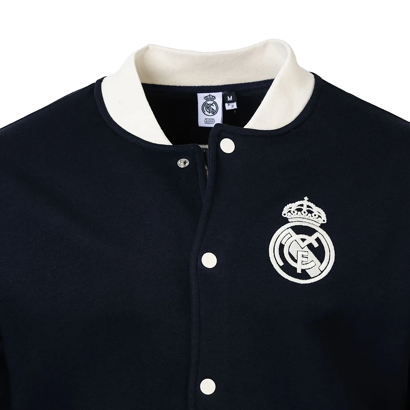 Men's Sport Design Sweden Navy Real Madrid Free Kick Fleece Varsity Sweater