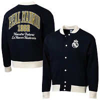 Men's Sport Design Sweden Navy Real Madrid Free Kick Fleece Varsity Sweater