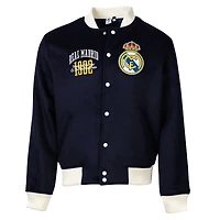 Veste universitaire en laine bleu marine pour homme, motif Sport Design Sweden, Real Madrid, Free Kick