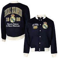 Veste universitaire en laine bleu marine pour homme, motif Sport Design Sweden, Real Madrid, Free Kick
