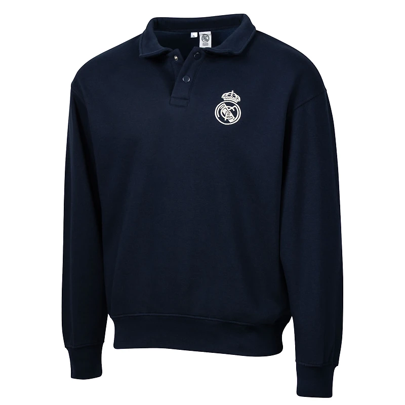 Men's Sport Design Sweden Navy Real Madrid Retro Relaxed Fleece Sweater