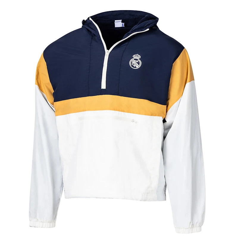 Veste anorak premium à quart de zip pour homme, bleu marine, motif Sport Design Sweden Real Madrid Starer