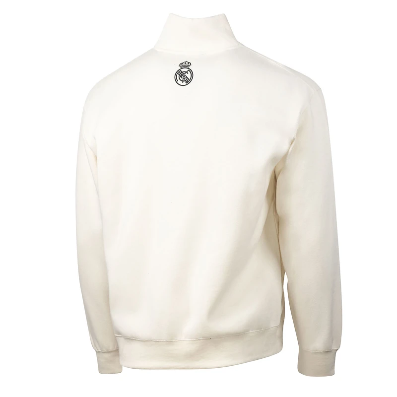 Men's Sport Design Sweden  White Real Madrid Half Time Quarter-Zip Fleece Jacket