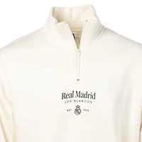 Men's Sport Design Sweden  White Real Madrid Half Time Quarter-Zip Fleece Jacket