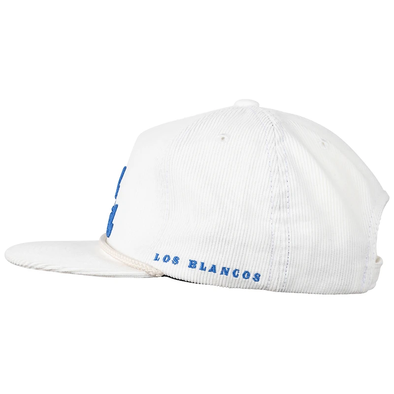 Casquette de golf ajustable en velours côtelé blanc du Real Madrid pour homme