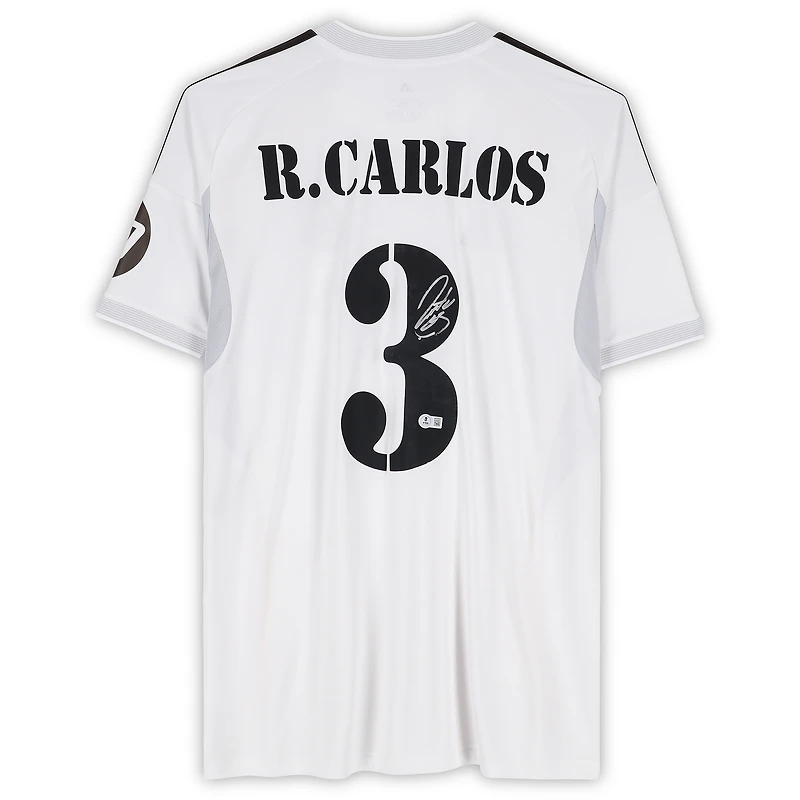 Roberto Carlos Real Madrid Autographed White adidas Modern Home Jersey