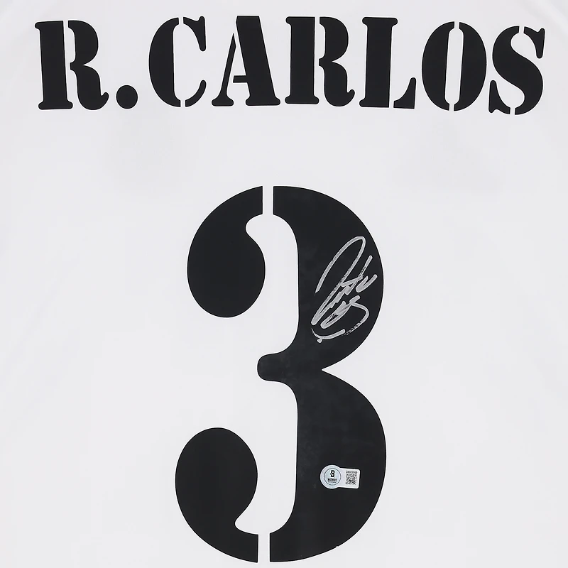 Roberto Carlos Real Madrid Autographed White adidas Modern Home Jersey