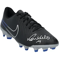 Chaussure de football Nike Tiempo noire dédicacée par Ronaldo Nazario du Real Madrid