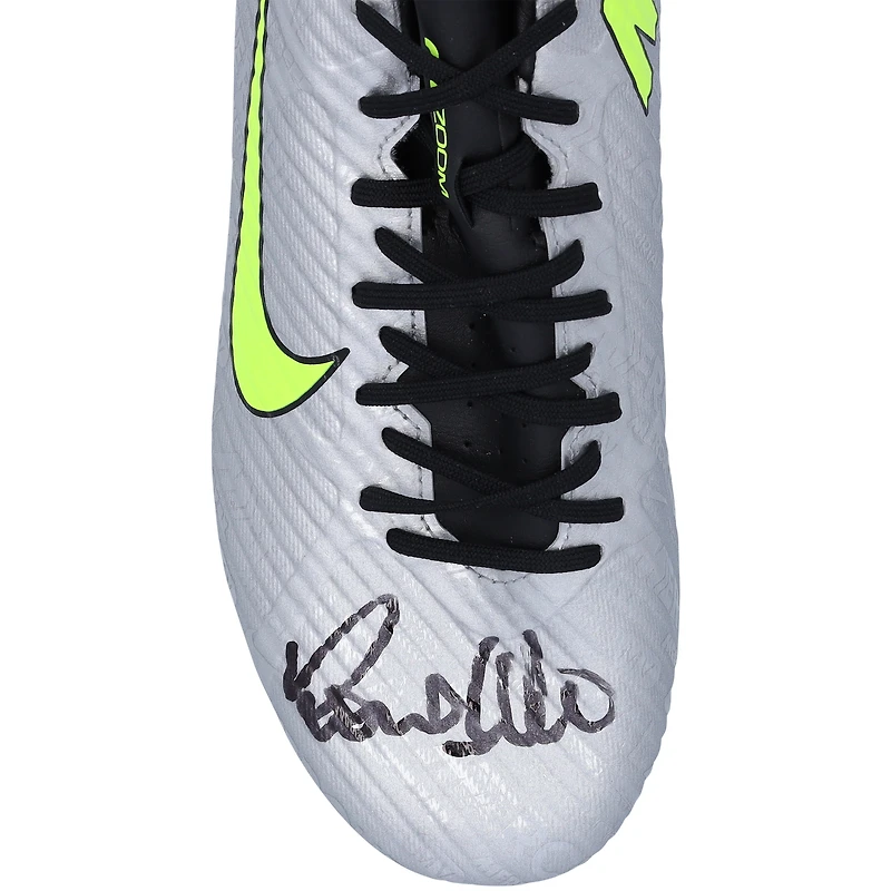 Chaussure de football Nike Mercurial Silver dédicacée par Ronaldo Nazario du Real Madrid - BAS
