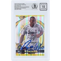 Ronaldo Real Madrid Autographié 2004-05 Mundicromo Top Liga '05 Top 9 Foil #94 Beckett Fanatics Witnessed Authenticated Auto 10 Card