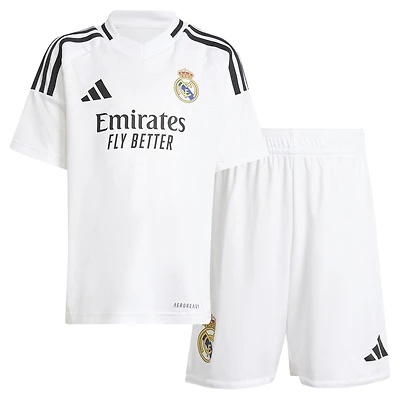 Mini kit adidas domicile Real Madrid 2024/25 blanc pour enfant