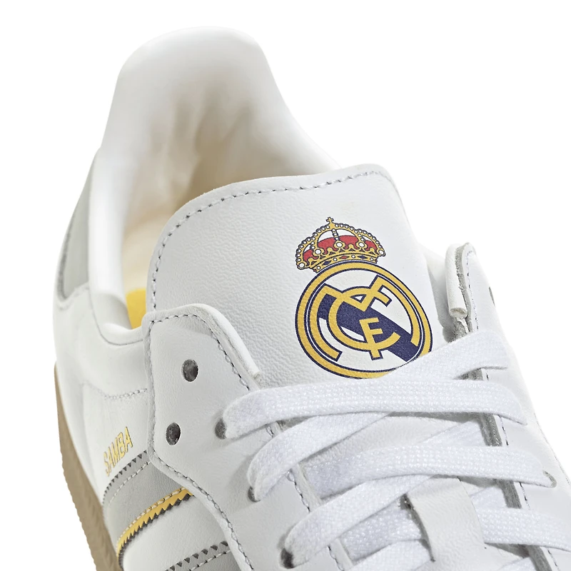 Unisex adidas White Real Madrid Home Kit Team Samba Shoes