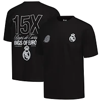 Unisex Peace Collective Black Real Madrid European Champions Heavyweight T-Shirt