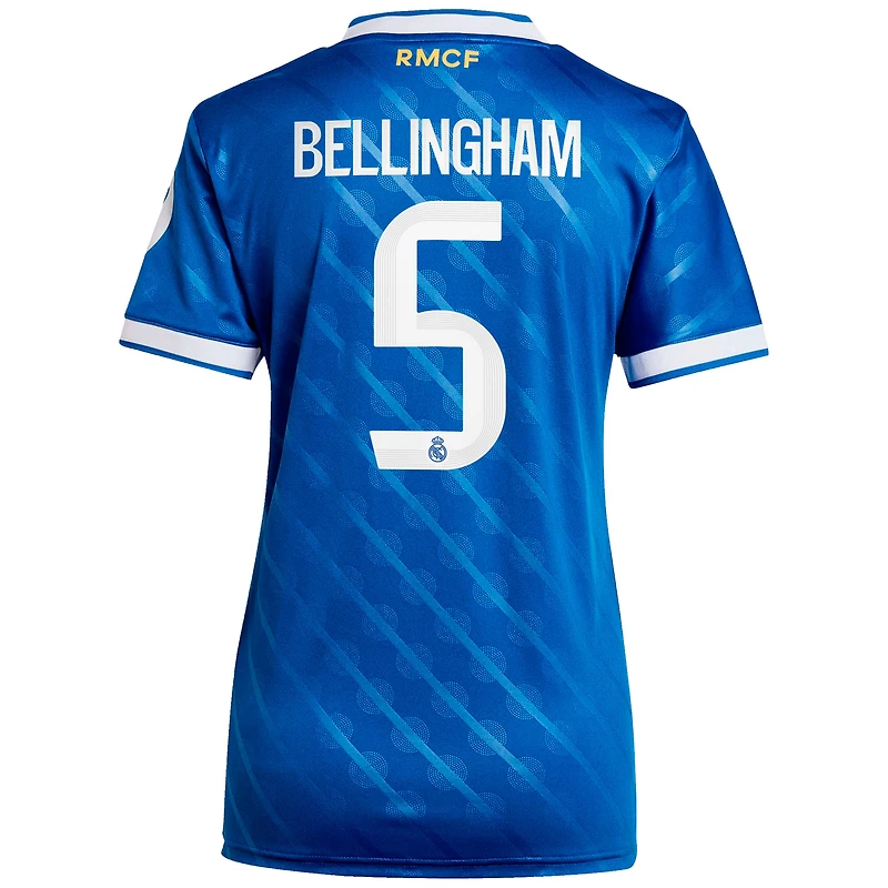 Maillot réplique bleu adidas Jude Bellingham pour femme, troisième joueur du Real Madrid 2025/26