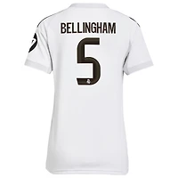 Maillot adidas Jude Bellingham blanc pour femme, réplique domicile Real Madrid 2025/26