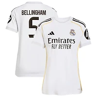 Maillot adidas Jude Bellingham blanc pour femme, réplique domicile Real Madrid 2025/26