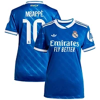 Maillot réplique bleu adidas Kylian Mbappé pour femme, troisième joueur du Real Madrid 2025/26