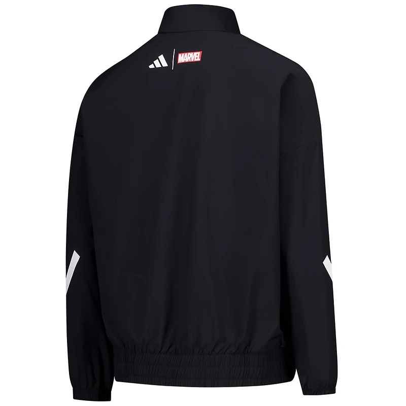 Youth adidas Black Real Madrid x Marvel Anthem Full-Zip Jacket