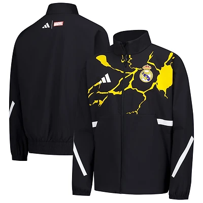 Veste zippée adidas Real Madrid x Marvel Anthem noire pour enfant