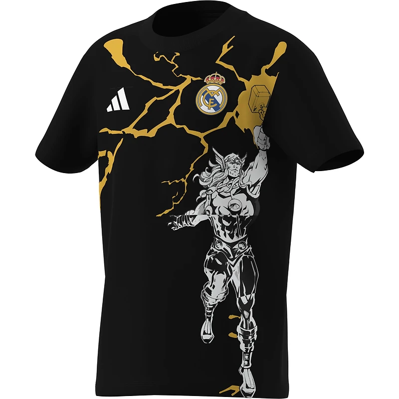 Youth adidas Black Real Madrid x Marvel Graphic T-Shirt