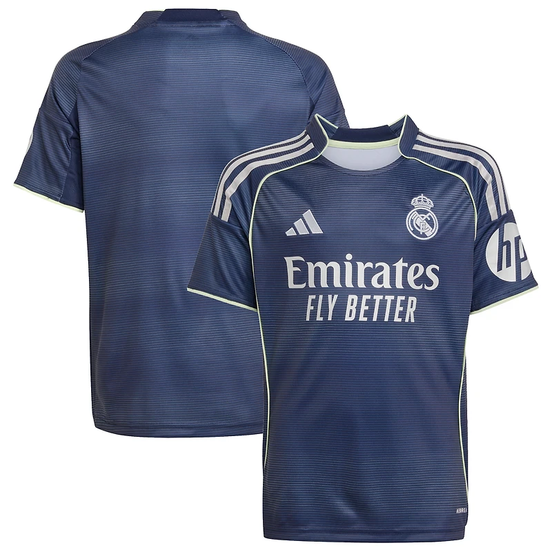 Maillot extérieur adidas bleu pour jeunes du Real Madrid 2025/26