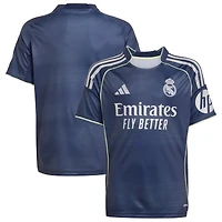 Maillot extérieur adidas bleu pour jeunes du Real Madrid 2025/26