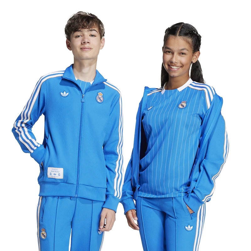 Youth adidas Blue Real Madrid Terrace Icons Full-Zip Track Jacket